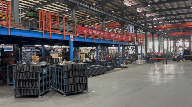 LYD factory interior with steel storage equipment in production